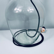 Chrome Top Mouth Blown Recycled Glass Lamp 64cm
