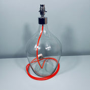 Chrome Top Blown Recycled Glass Lamp 44cm