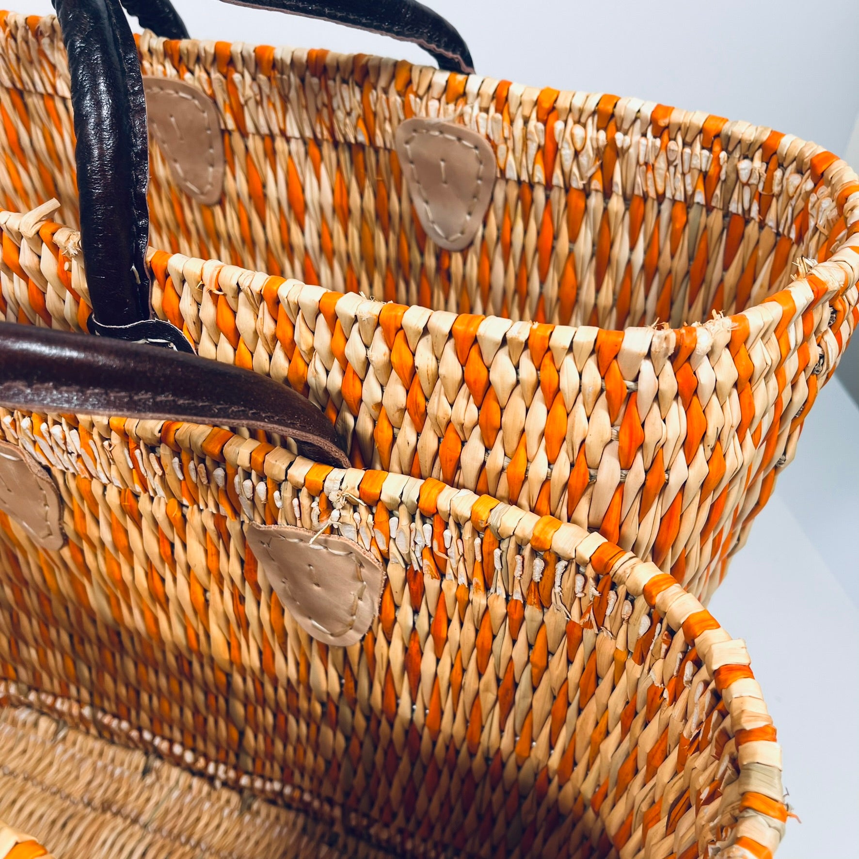 Moroccan Handmade Basket Orange Tote