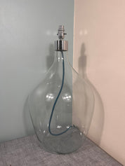 64cm Chrome Top Blown Recycled Glass Lamp