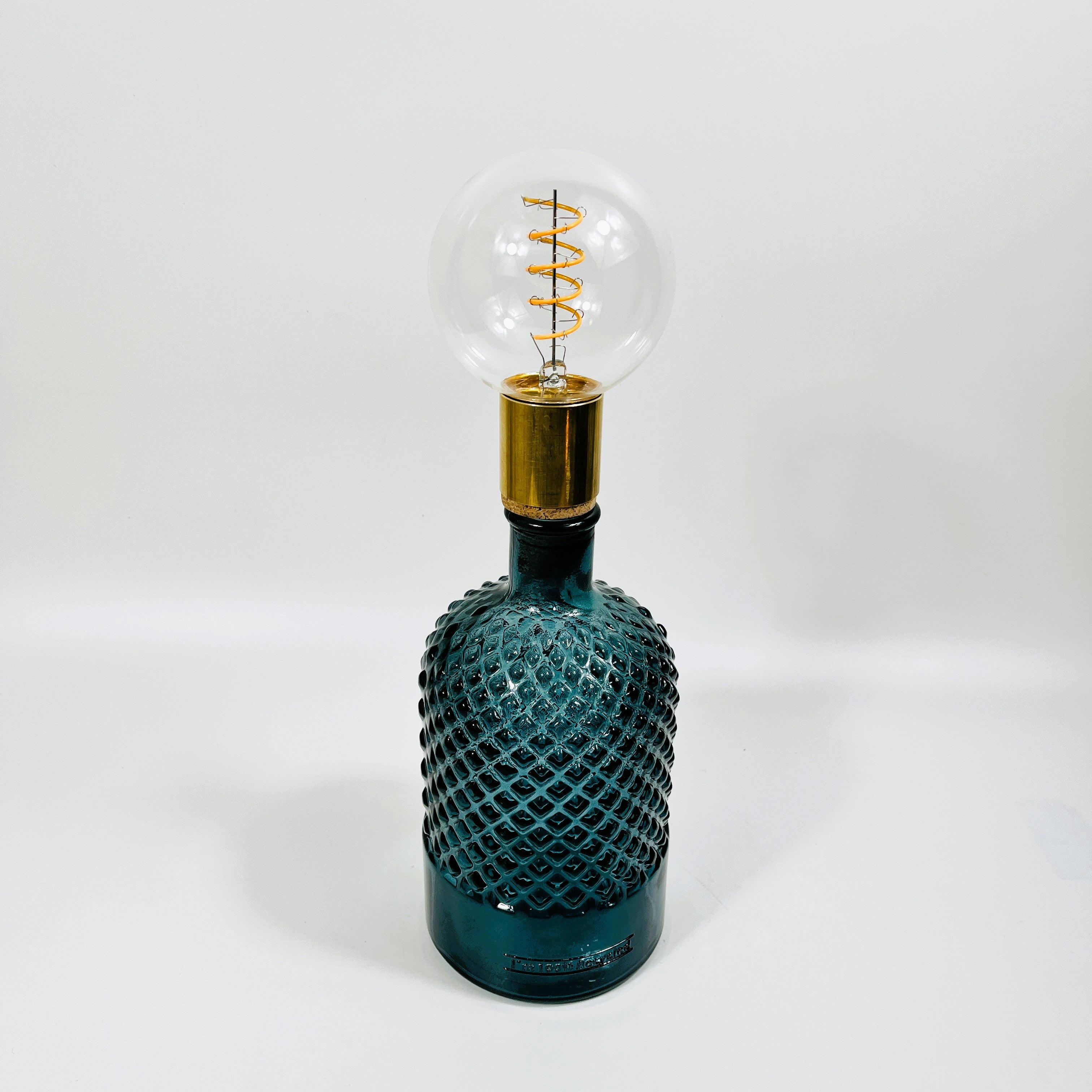 Cordless LED Diamond Bottle Light with Cork & Brass Holder