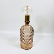 Cordless LED Diamond Bottle Light with Cork & Brass Holder