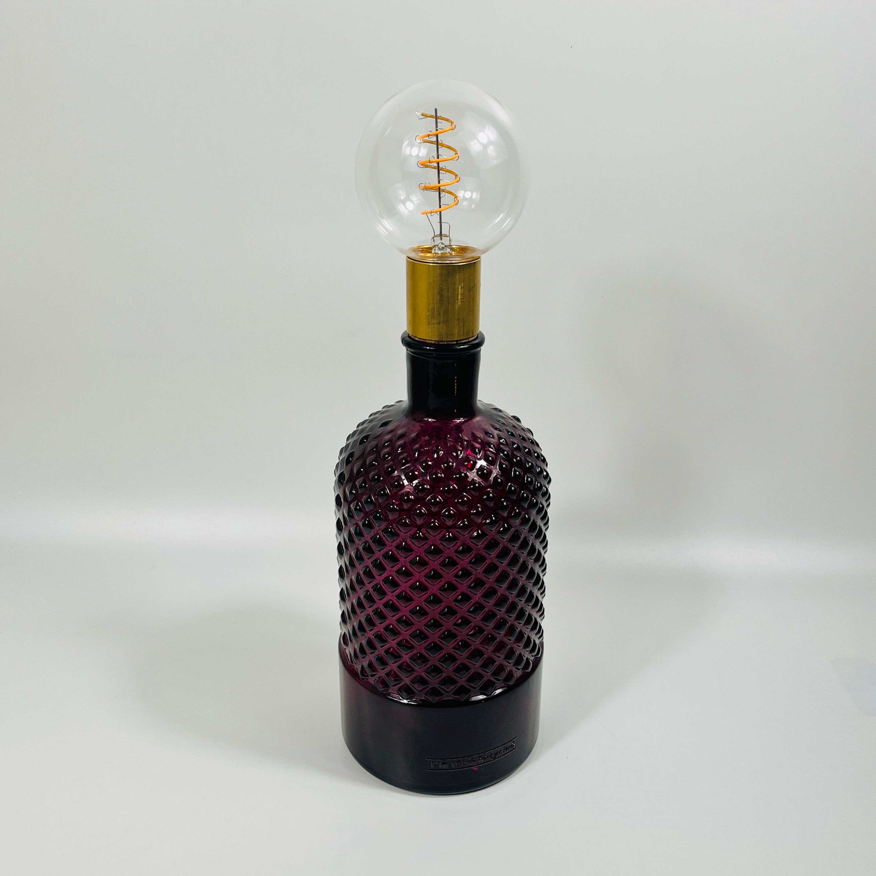 Cordless LED Diamond Bottle Light with Cork & Brass Holder