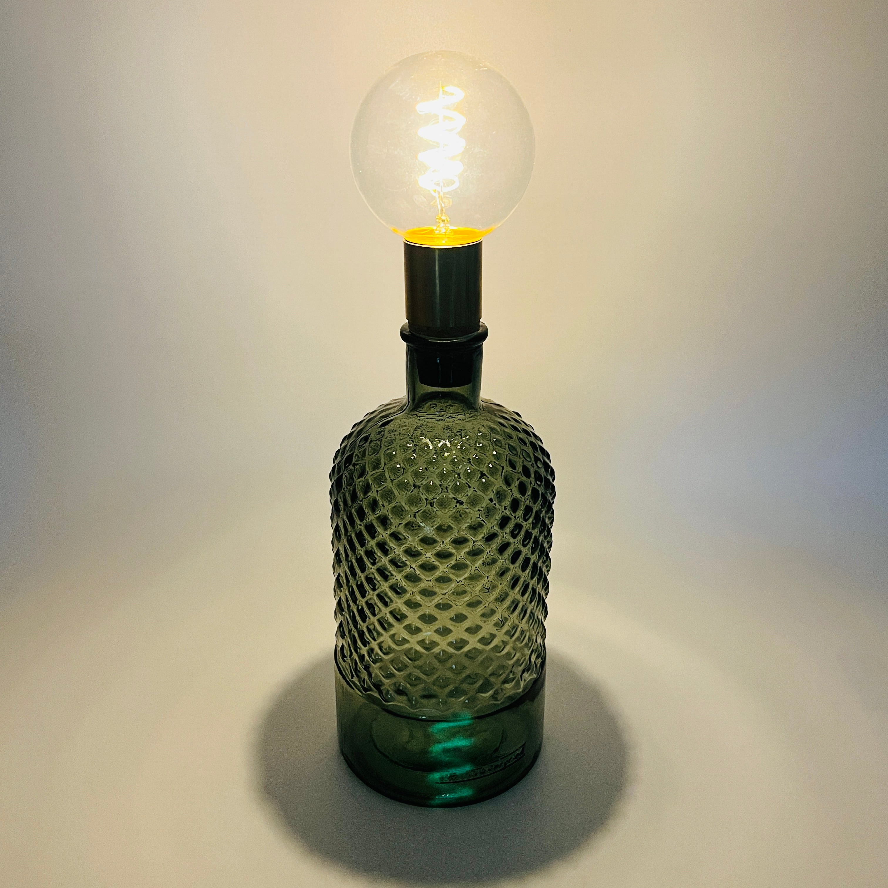 Cordless LED Diamond Bottle Light with Cork & Brass Holder