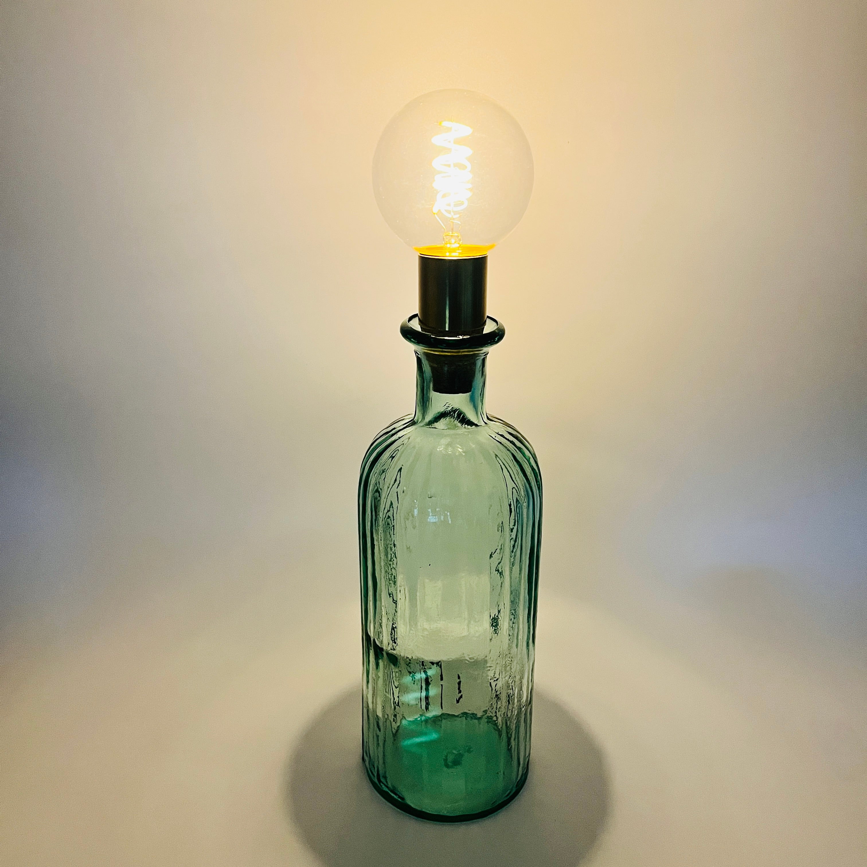 Cordless LED Ripple Bottle Light with Cork & Brass Holder