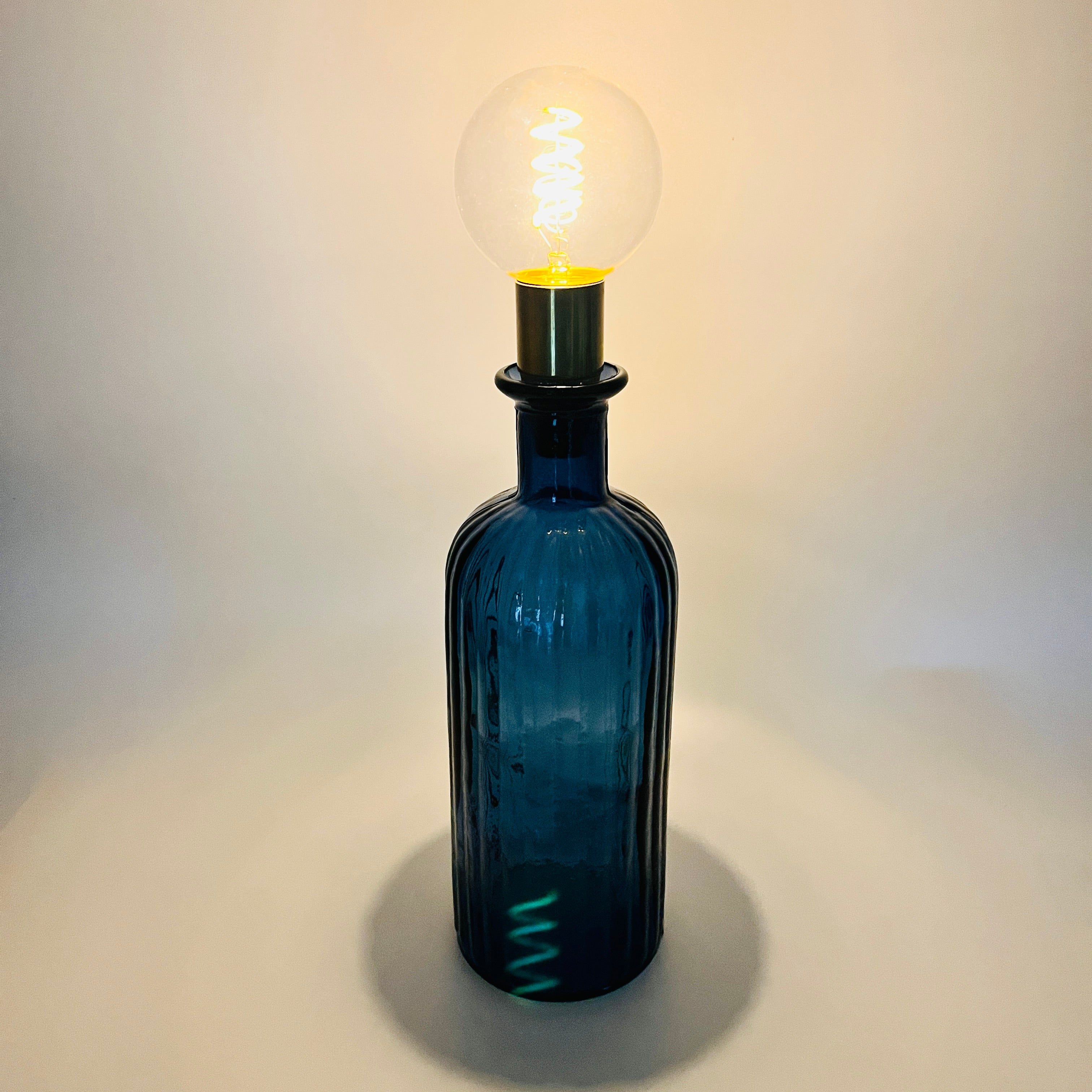 Cordless LED Ripple Bottle Light with Cork & Brass Holder