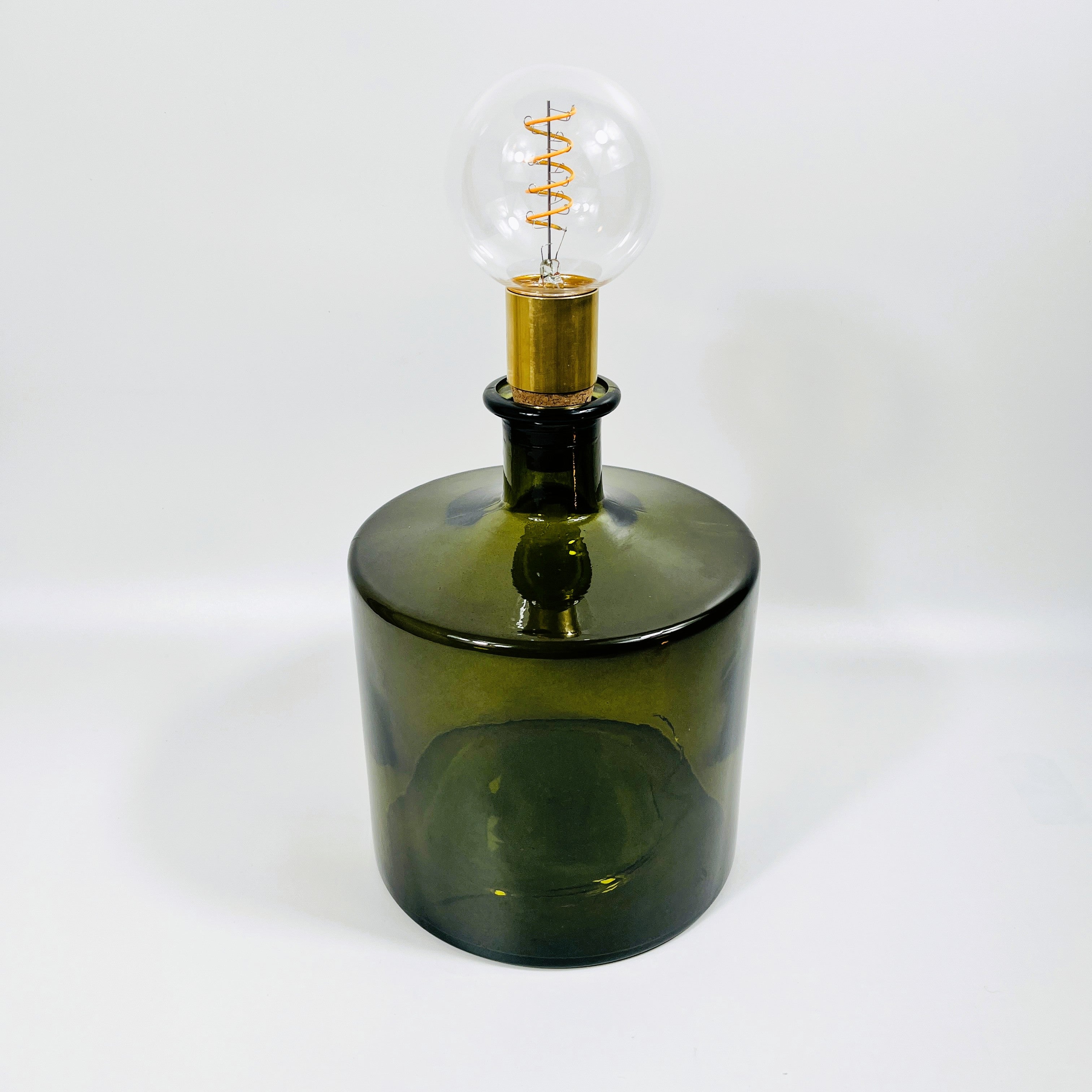 Cordless LED Frances Bottle Light with Cork & Brass Holder