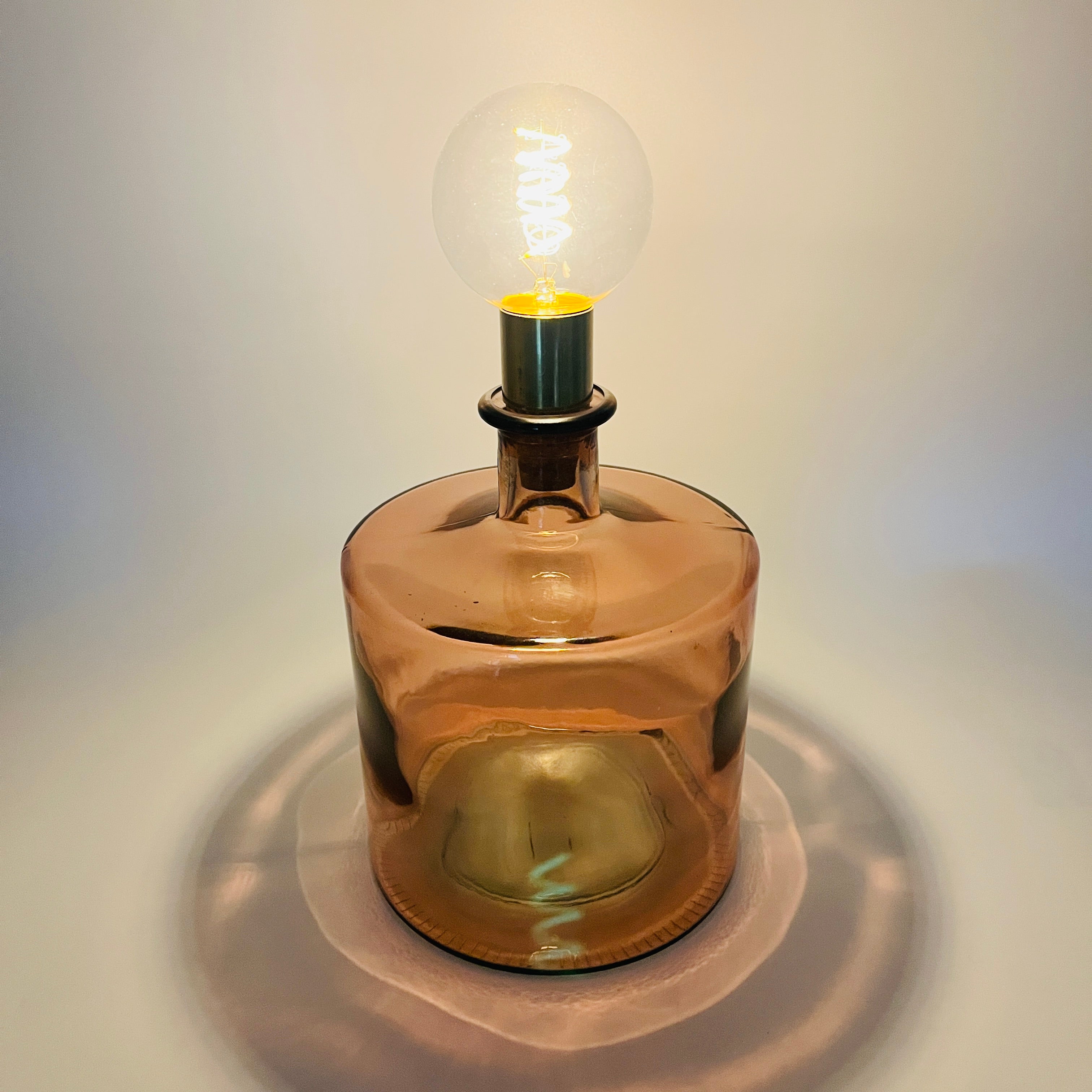 Cordless LED Frances Bottle Light with Cork & Brass Holder