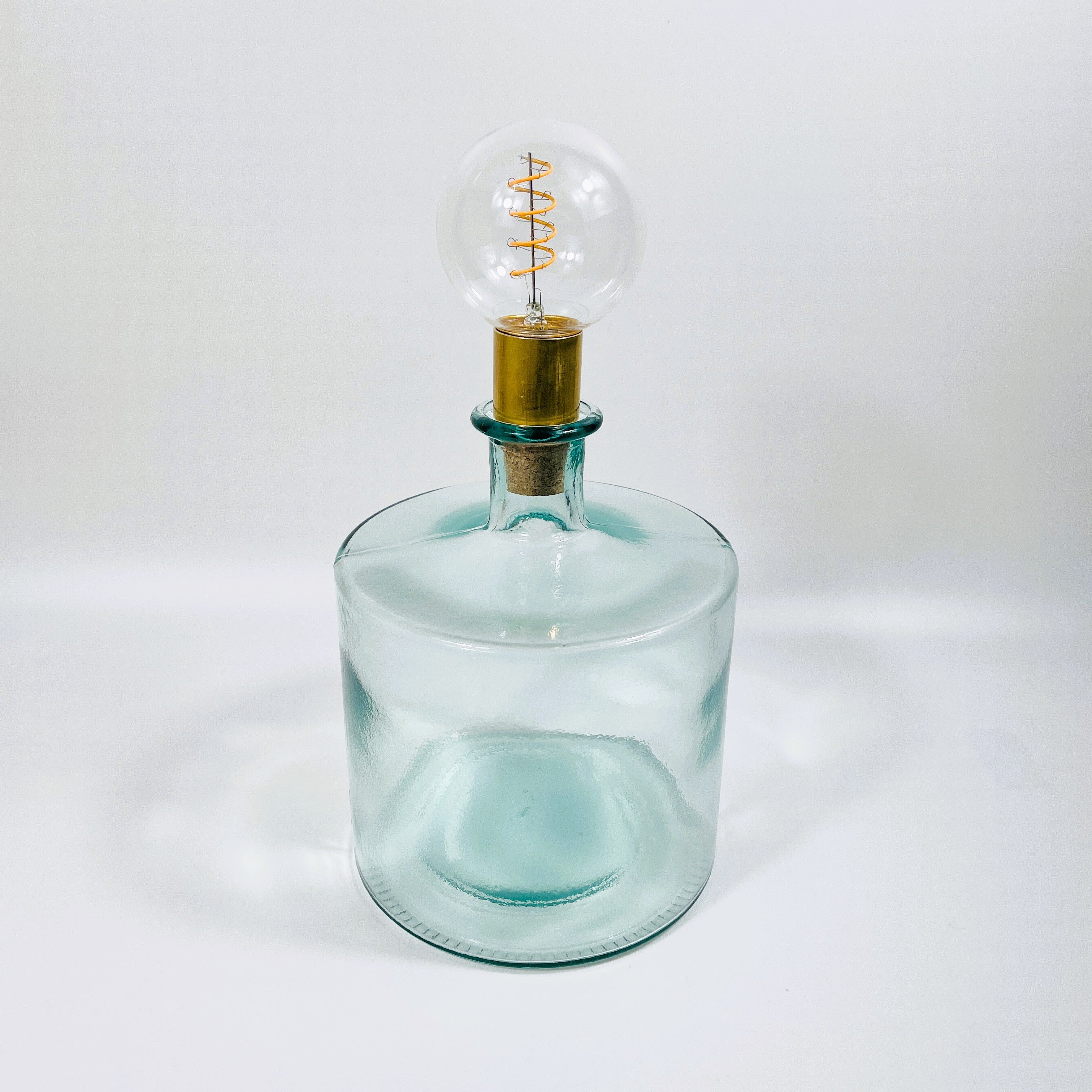 Cordless LED Frances Bottle Light with Cork & Brass Holder