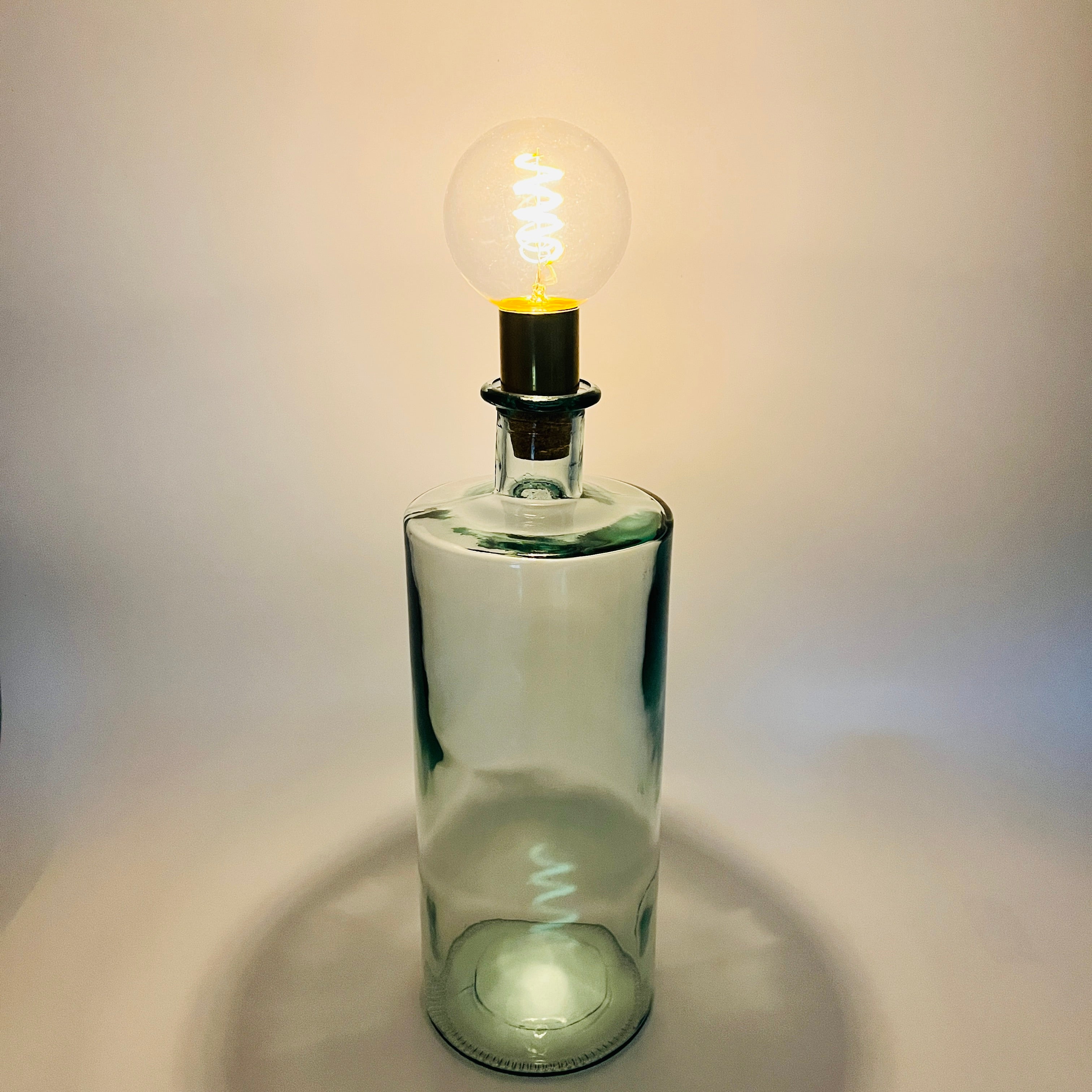 Cordless LED Frances Bottle Light with Cork & Brass Holder