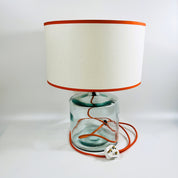 Frances Recycled Glass 32cm Lamp and Shade Set