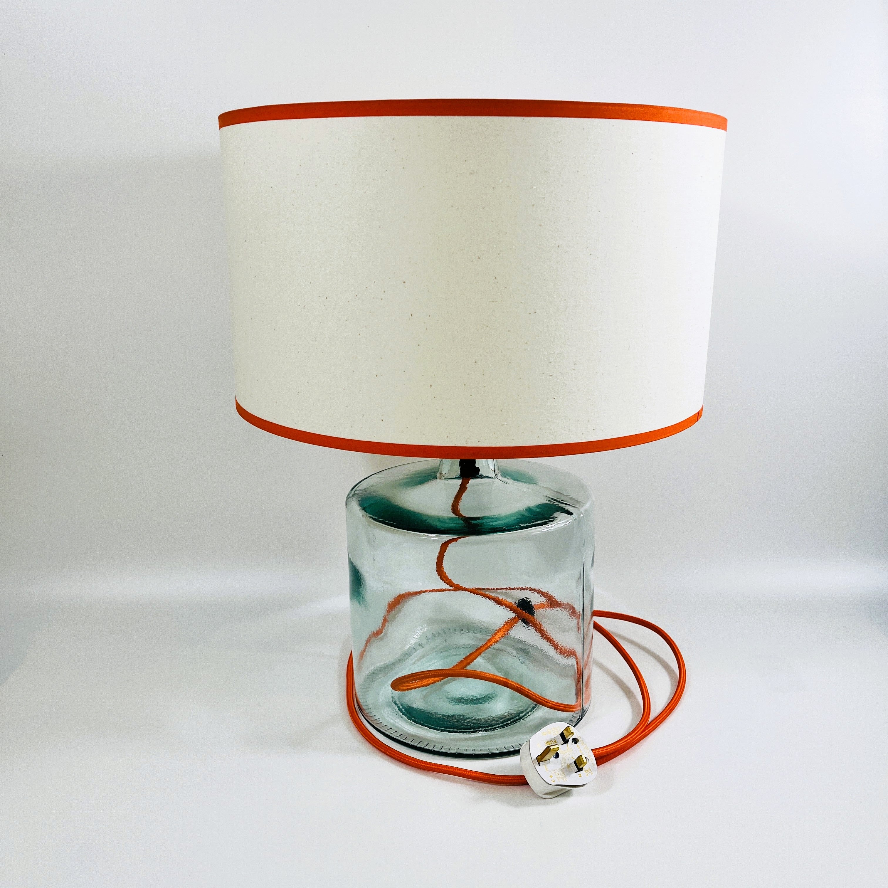 Frances Recycled Glass 32cm Lamp and Shade Set