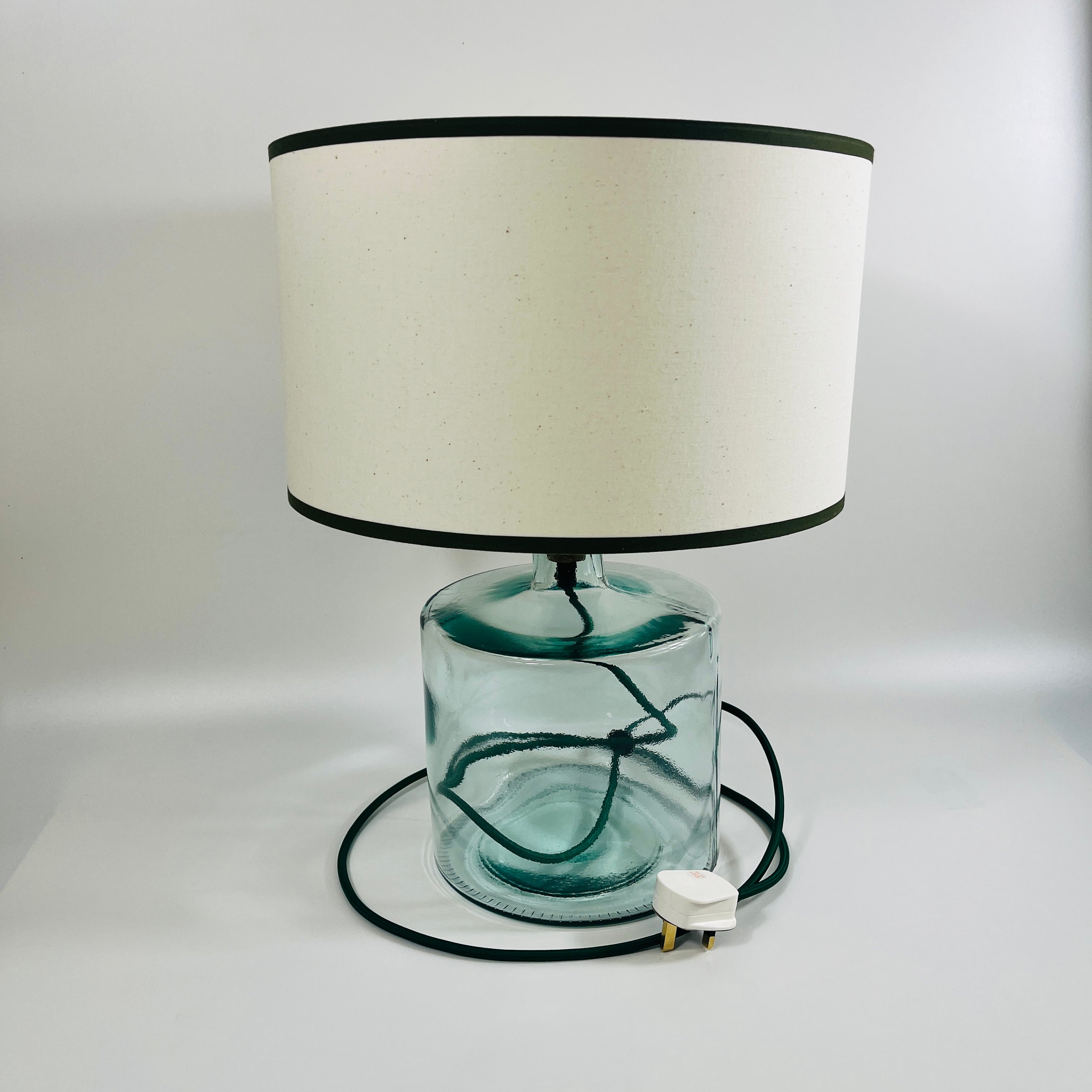 Frances Recycled Glass 32cm Lamp and Shade Set