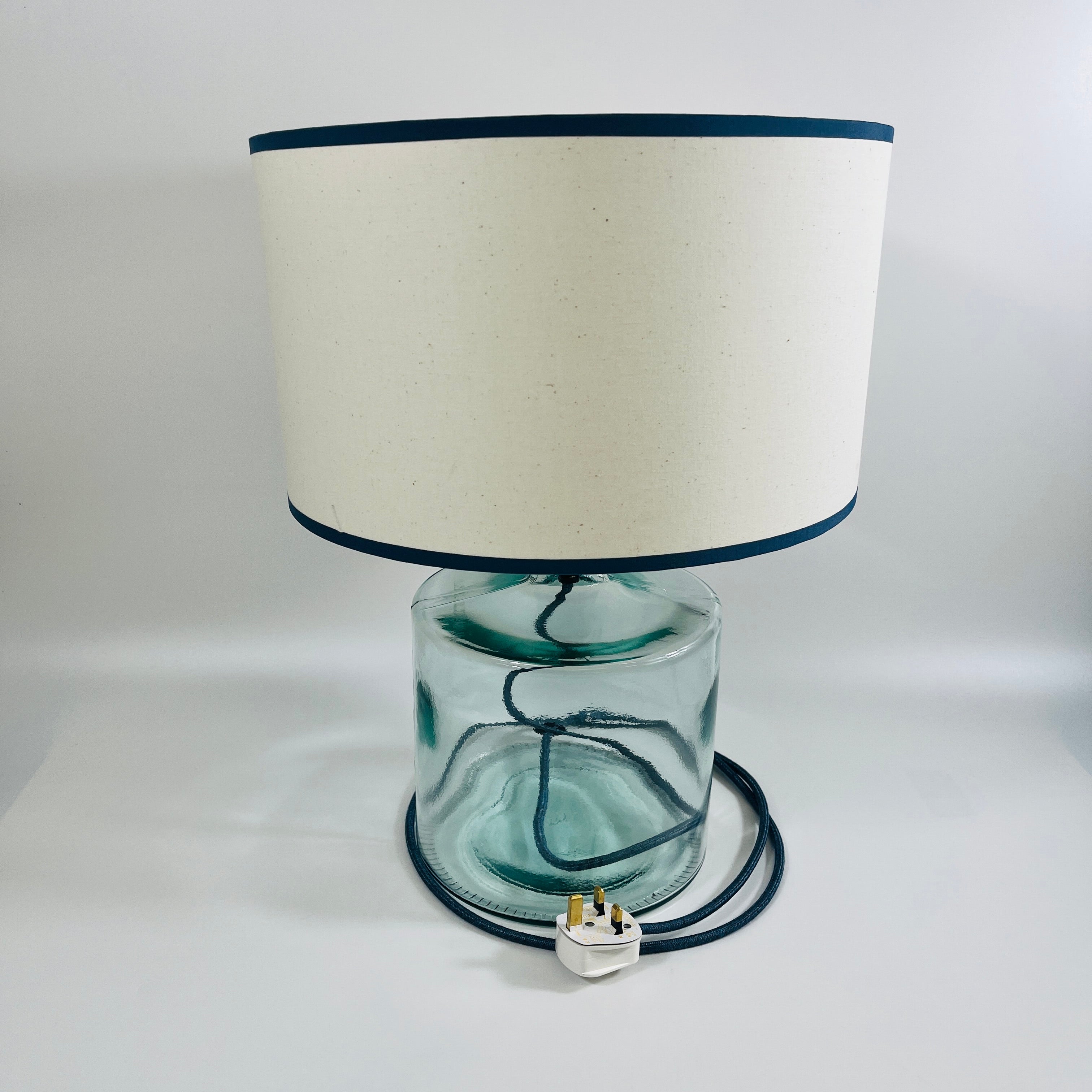 Frances Recycled Glass 32cm Lamp and Shade Set