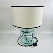 Frances Recycled Glass 32cm Lamp and Shade Set