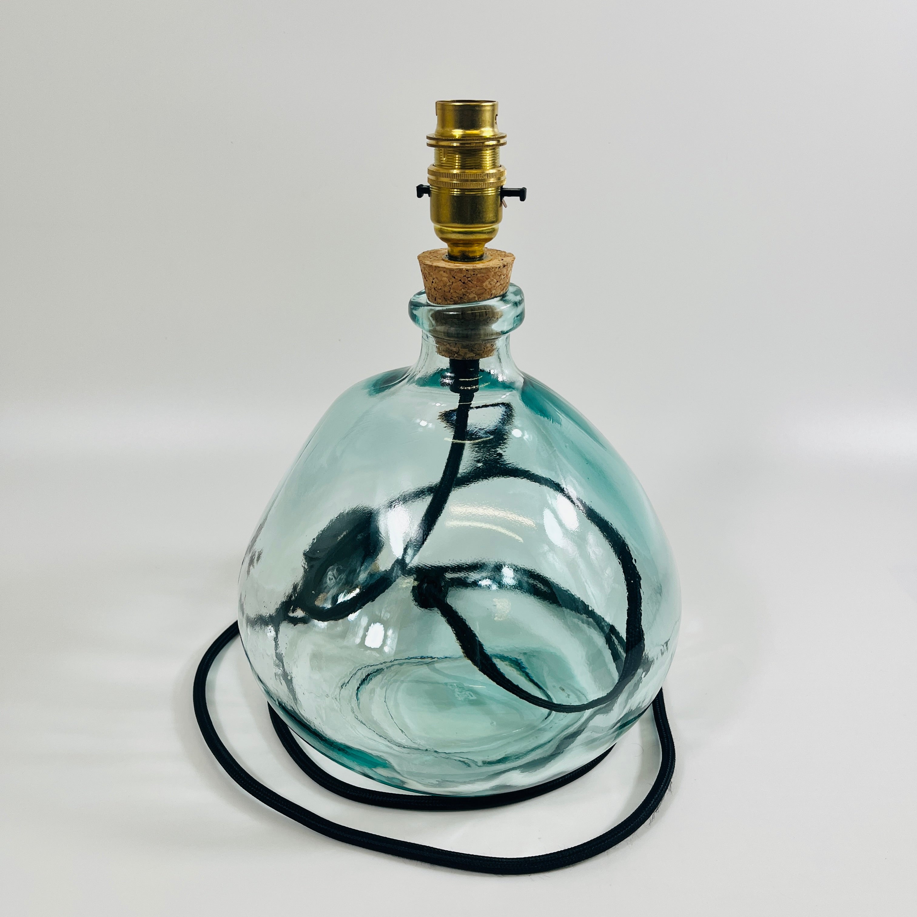 Simplicity Recycled Glass 29cm Lamp and Shade Set