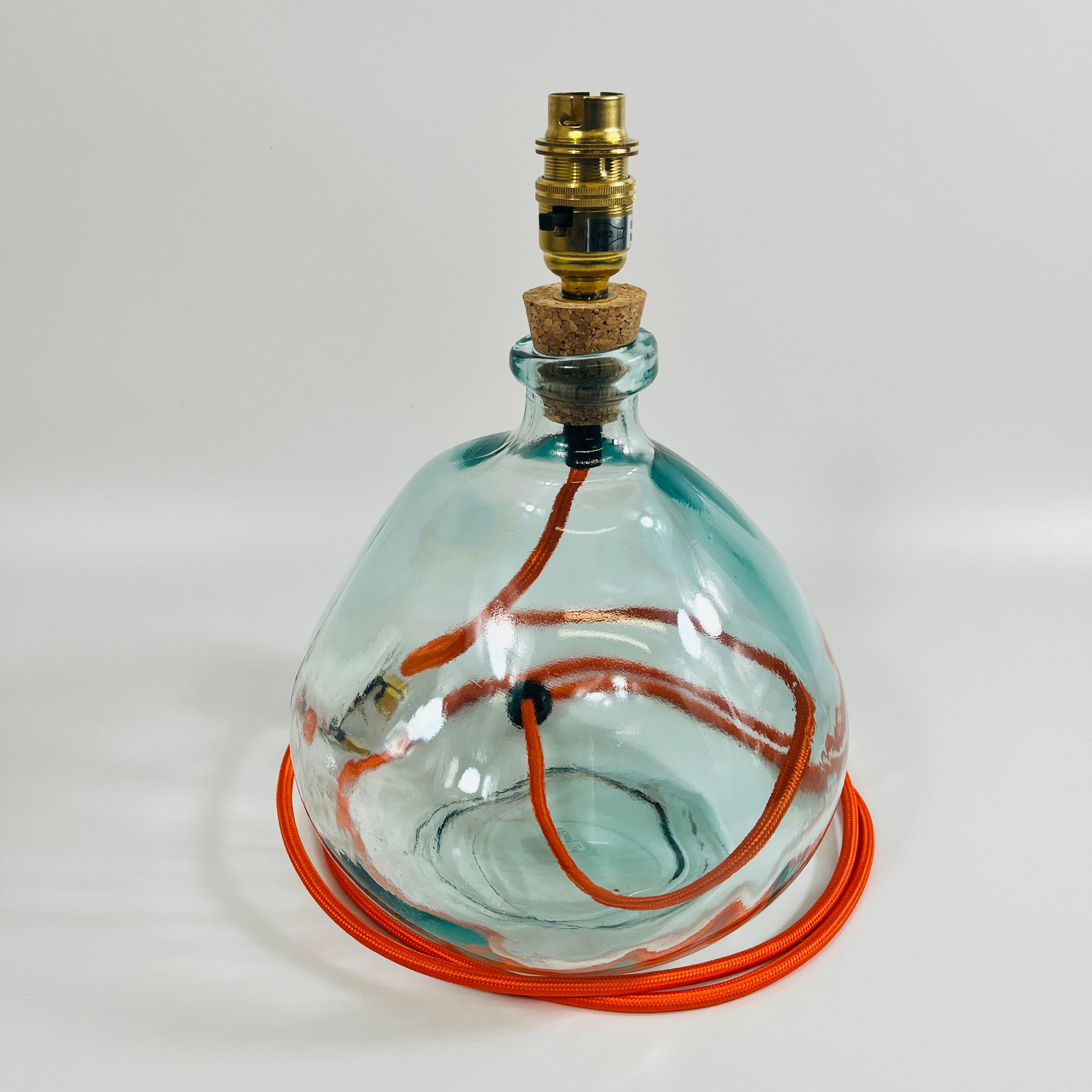 Simplicity Recycled Glass 29cm Lamp and Shade Set
