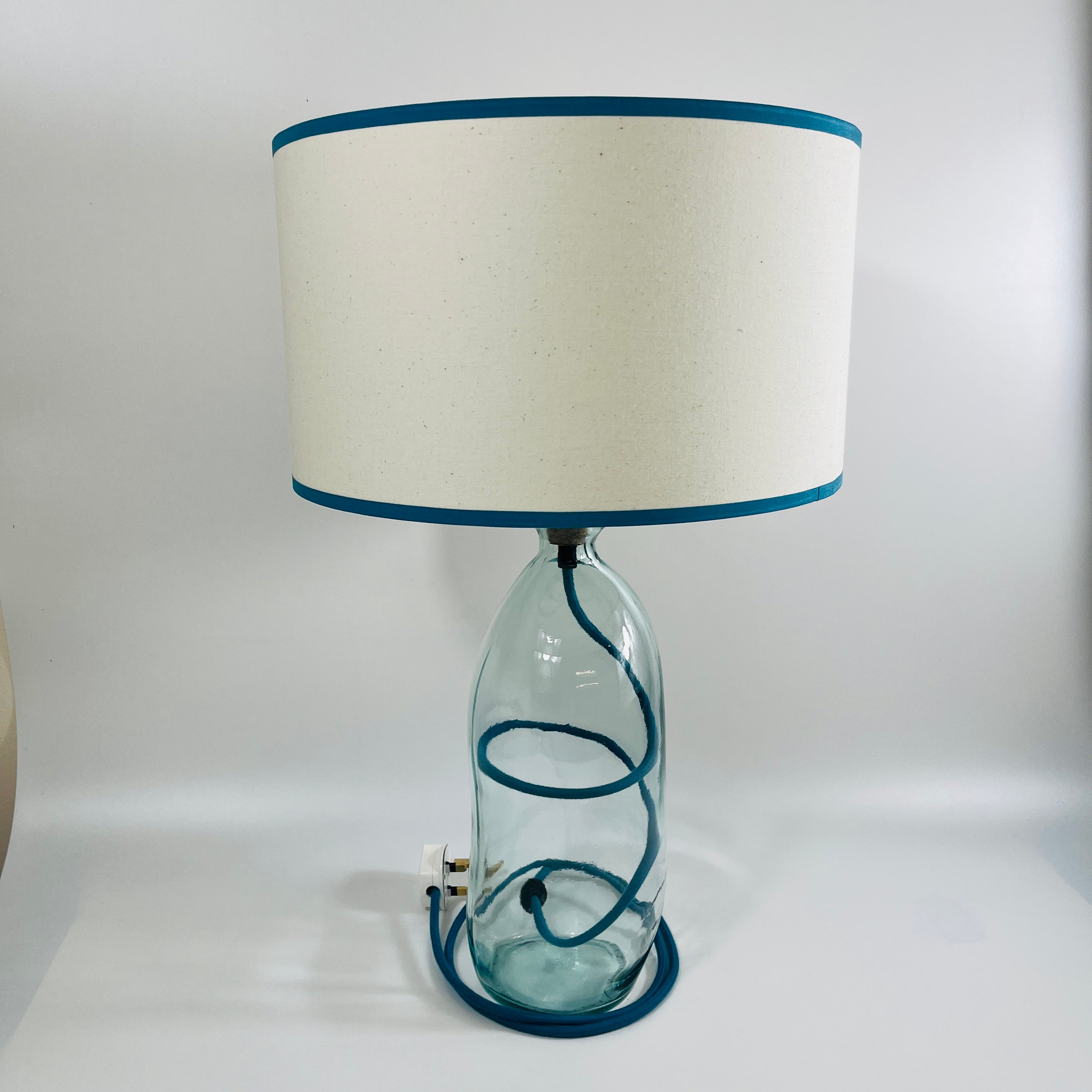Simplicity Recycled Glass 41cm Lamp and Shade Set