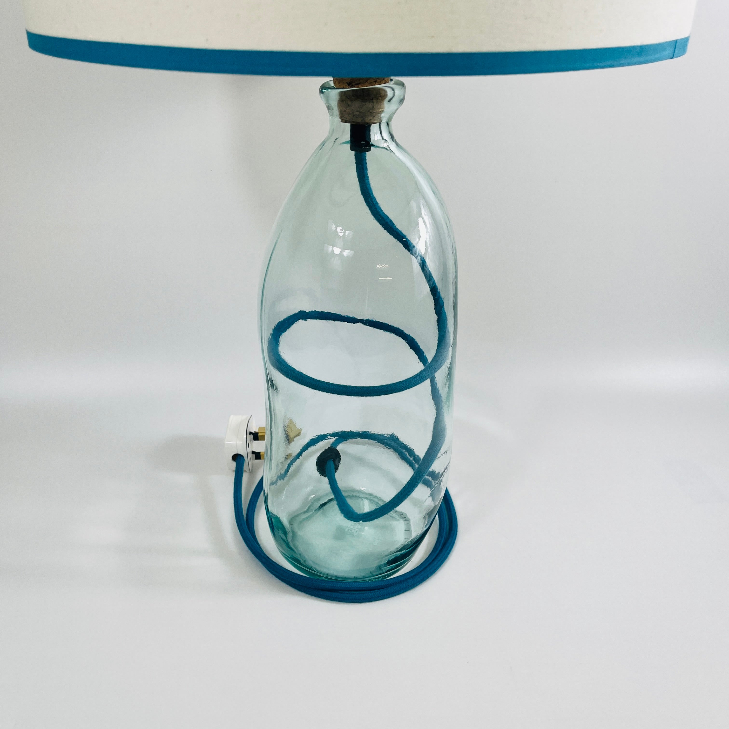 Simplicity Recycled Glass 41cm Lamp and Shade Set