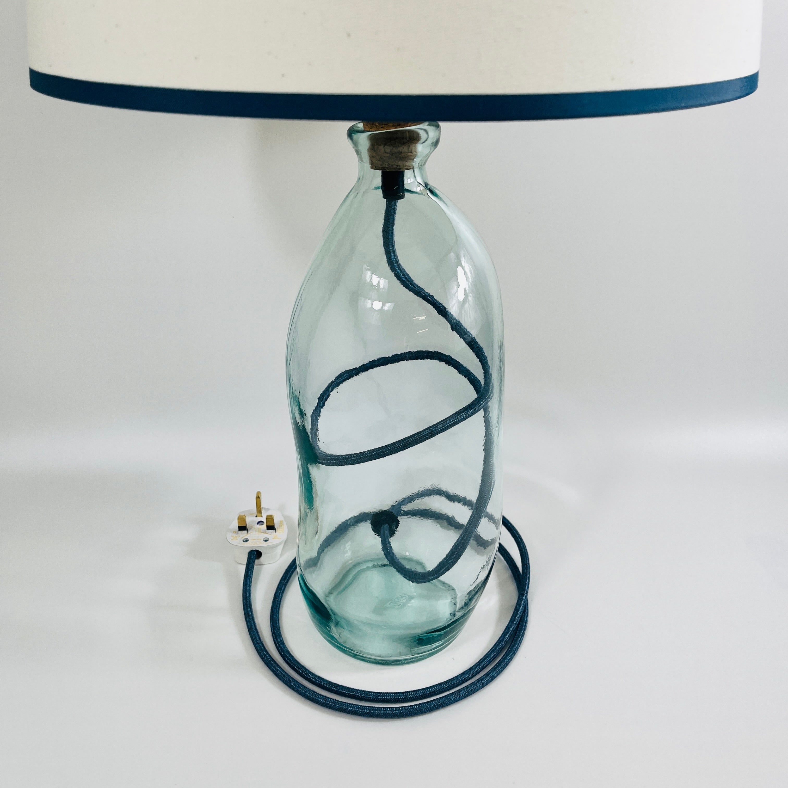 Simplicity Recycled Glass 41cm Lamp and Shade Set