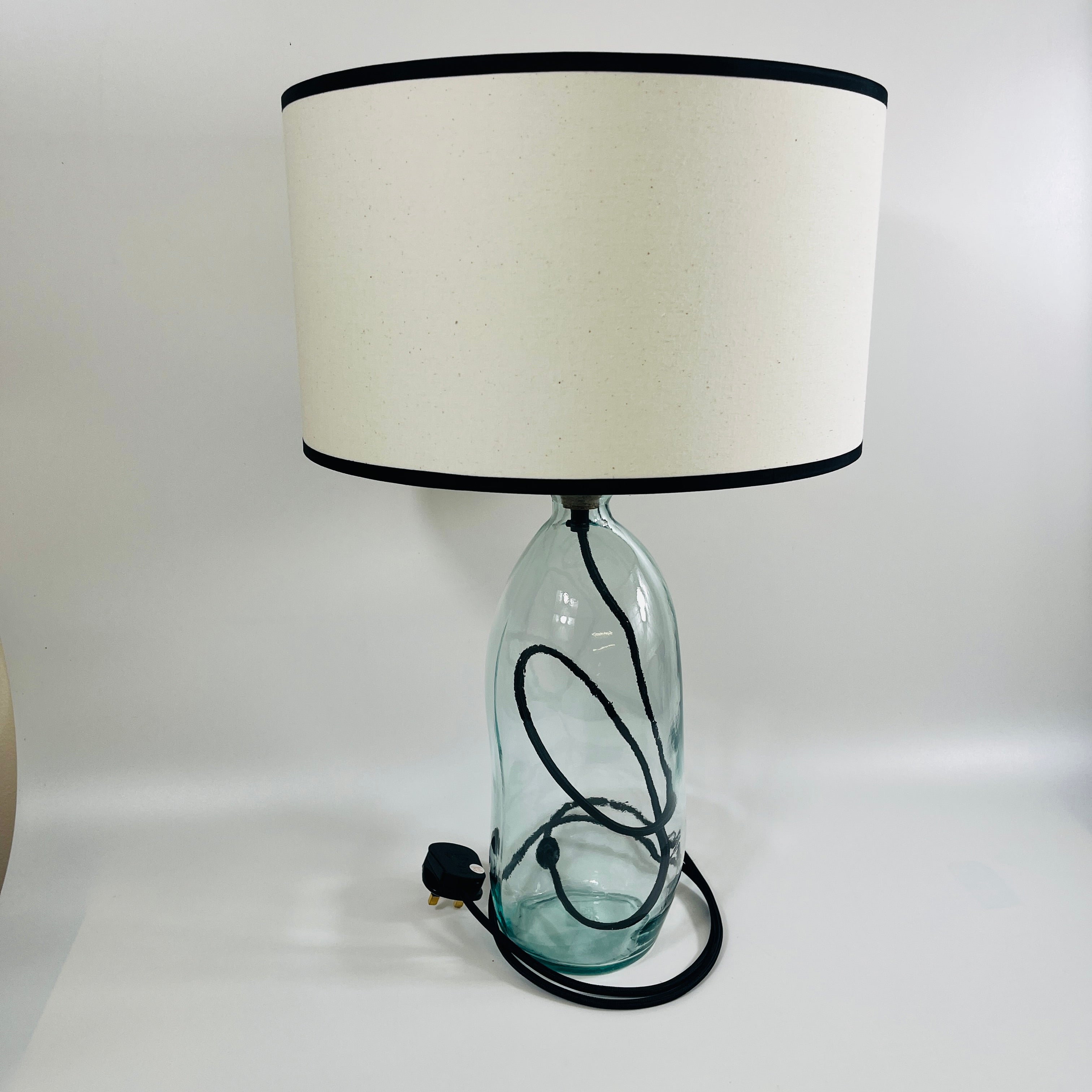 Simplicity Recycled Glass 41cm Lamp and Shade Set
