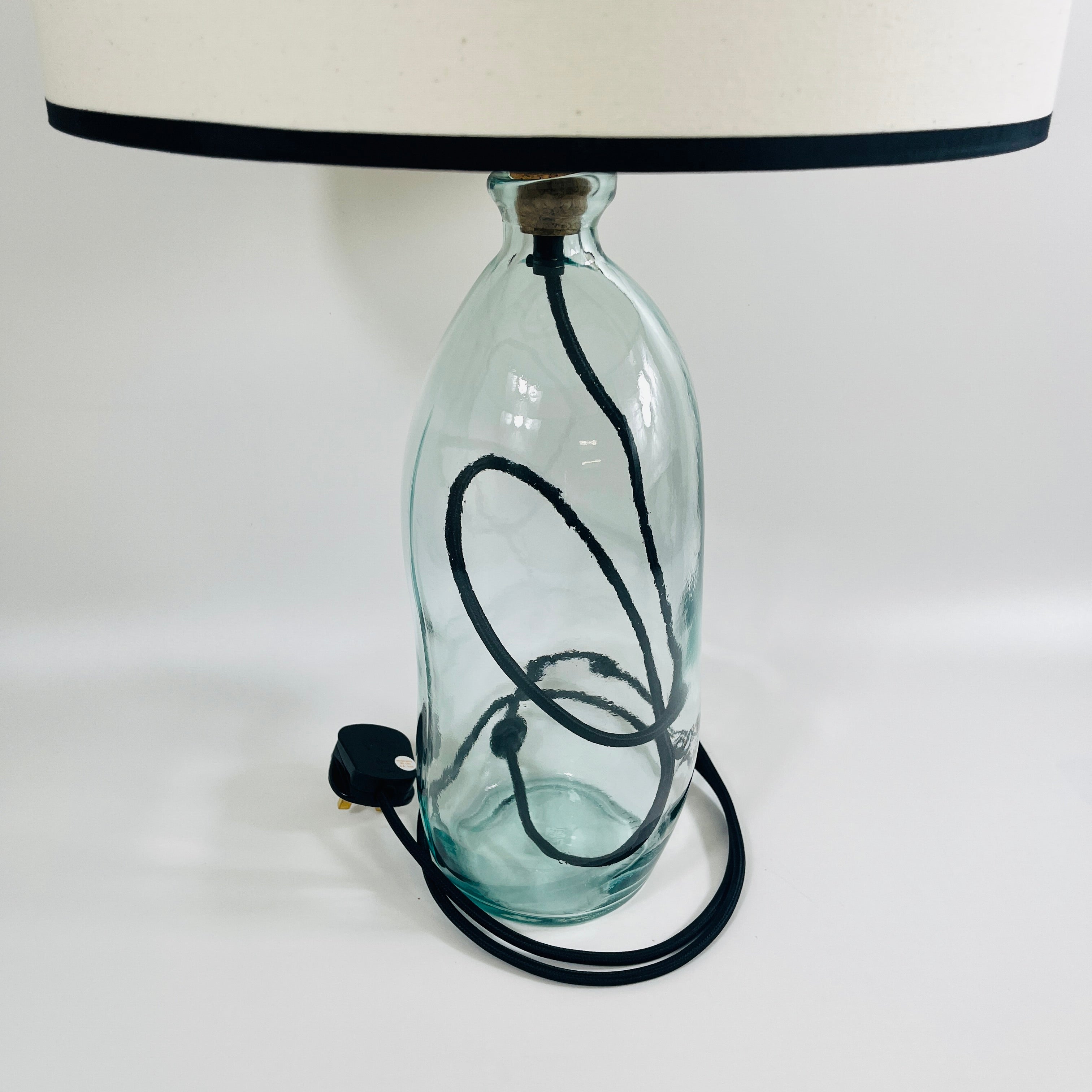 Simplicity Recycled Glass 41cm Lamp and Shade Set