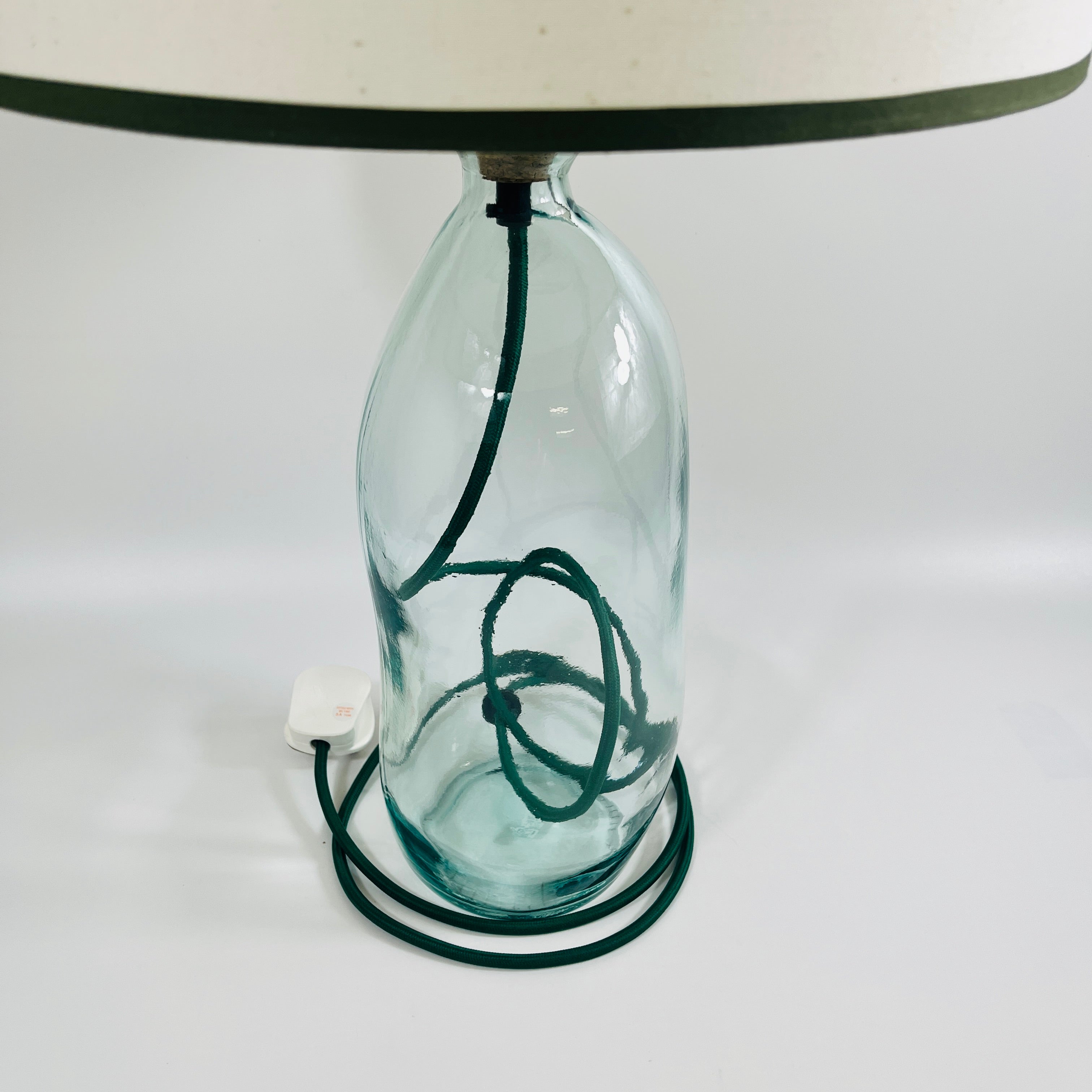 Simplicity Recycled Glass 41cm Lamp and Shade Set