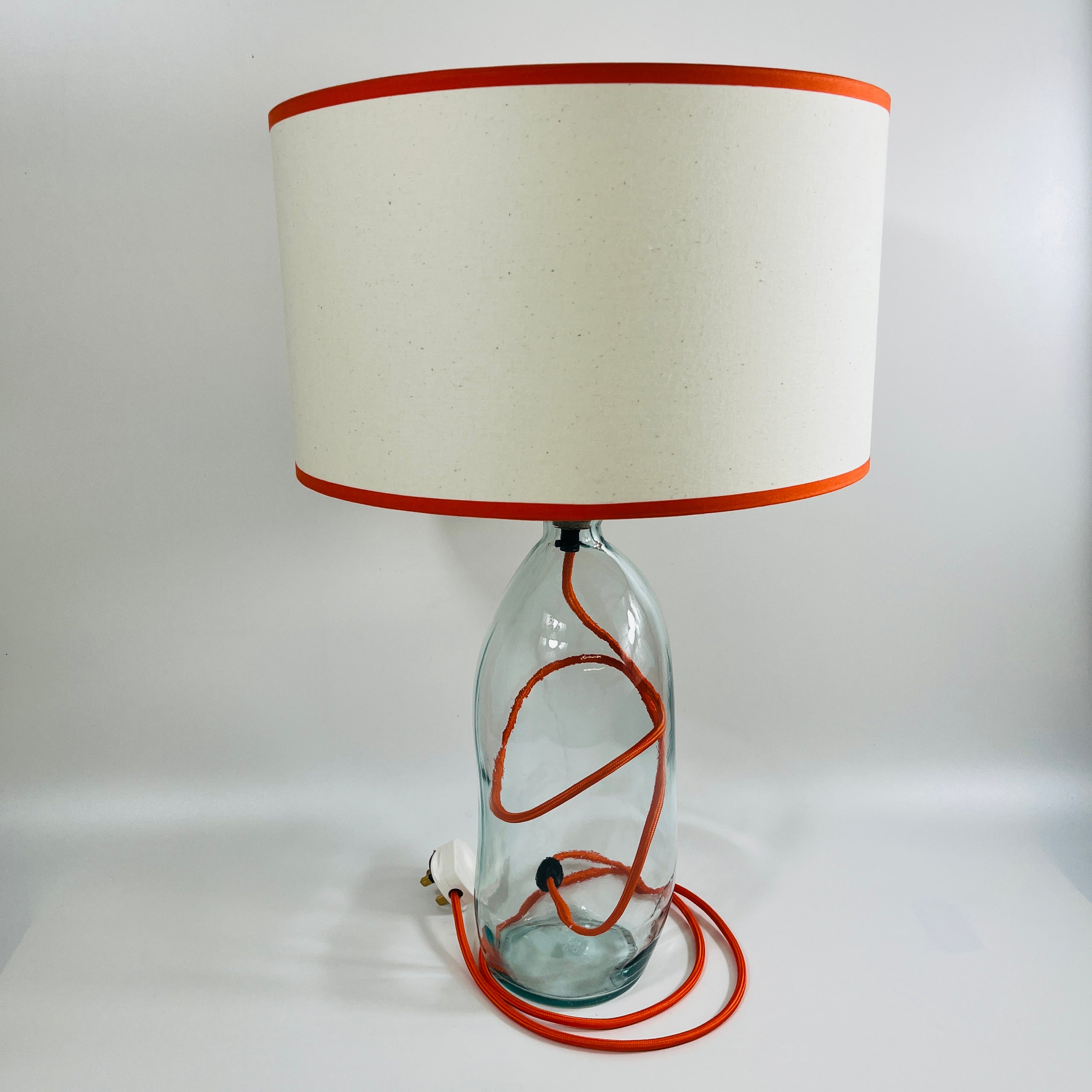 Simplicity Recycled Glass 41cm Lamp and Shade Set