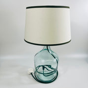 Demijohn Recycled Glass 36cm Lamp and Shade Set