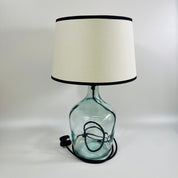 Demijohn Recycled Glass 36cm Lamp and Shade Set