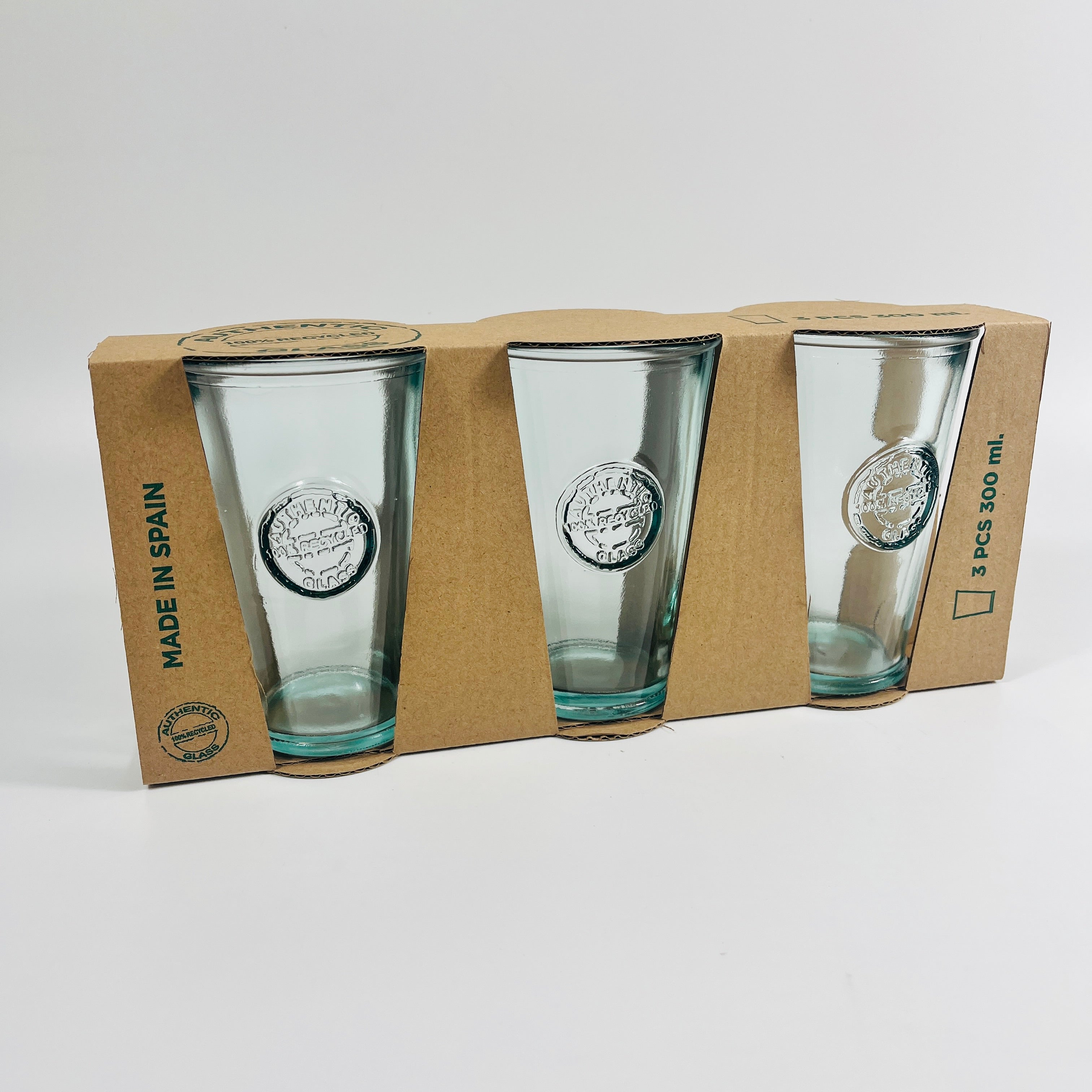 Recycled Glass Gift Box Authentic Tumbler Set of 3 300ml