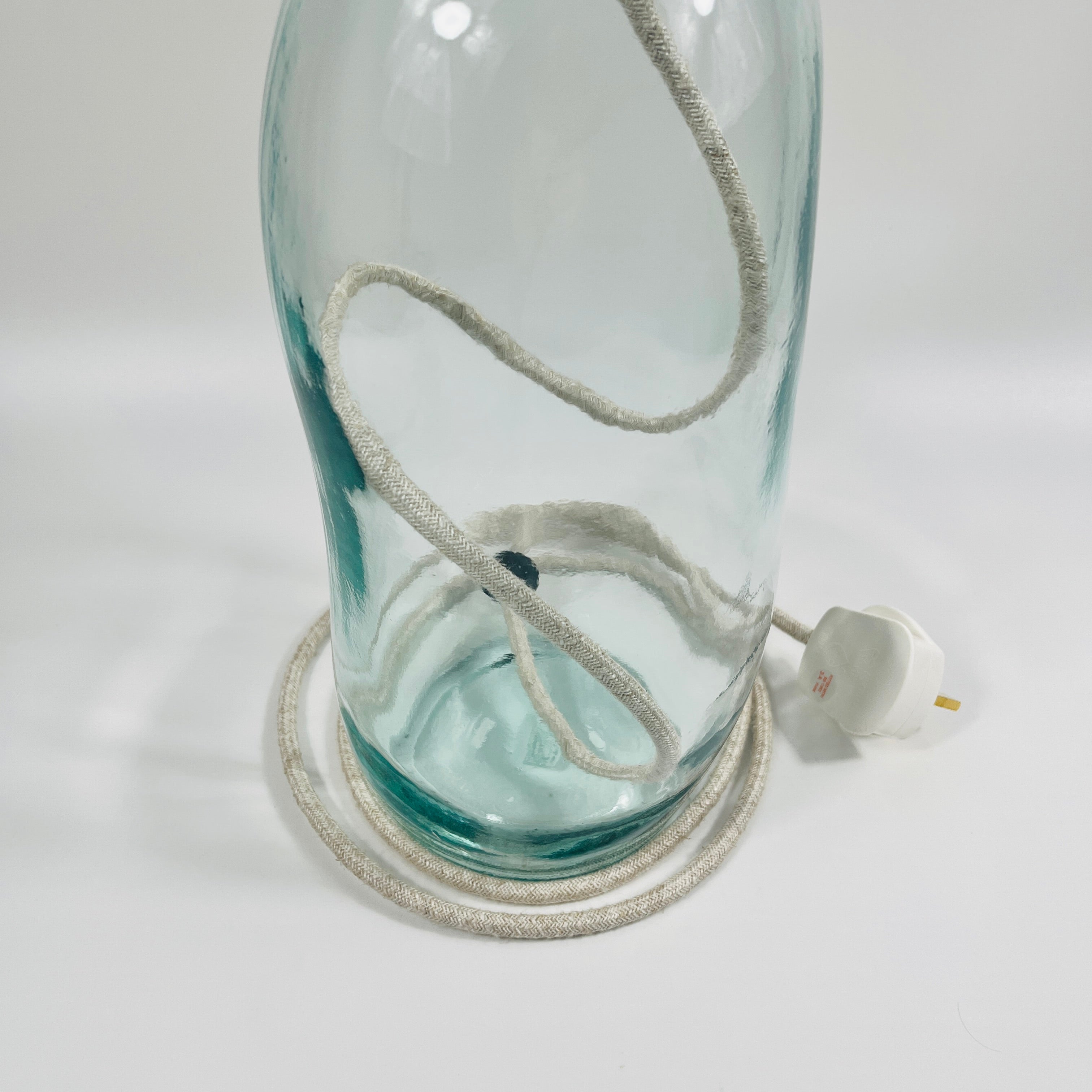 Simplicity Recycled Glass 41cm Lamp and Shade Set