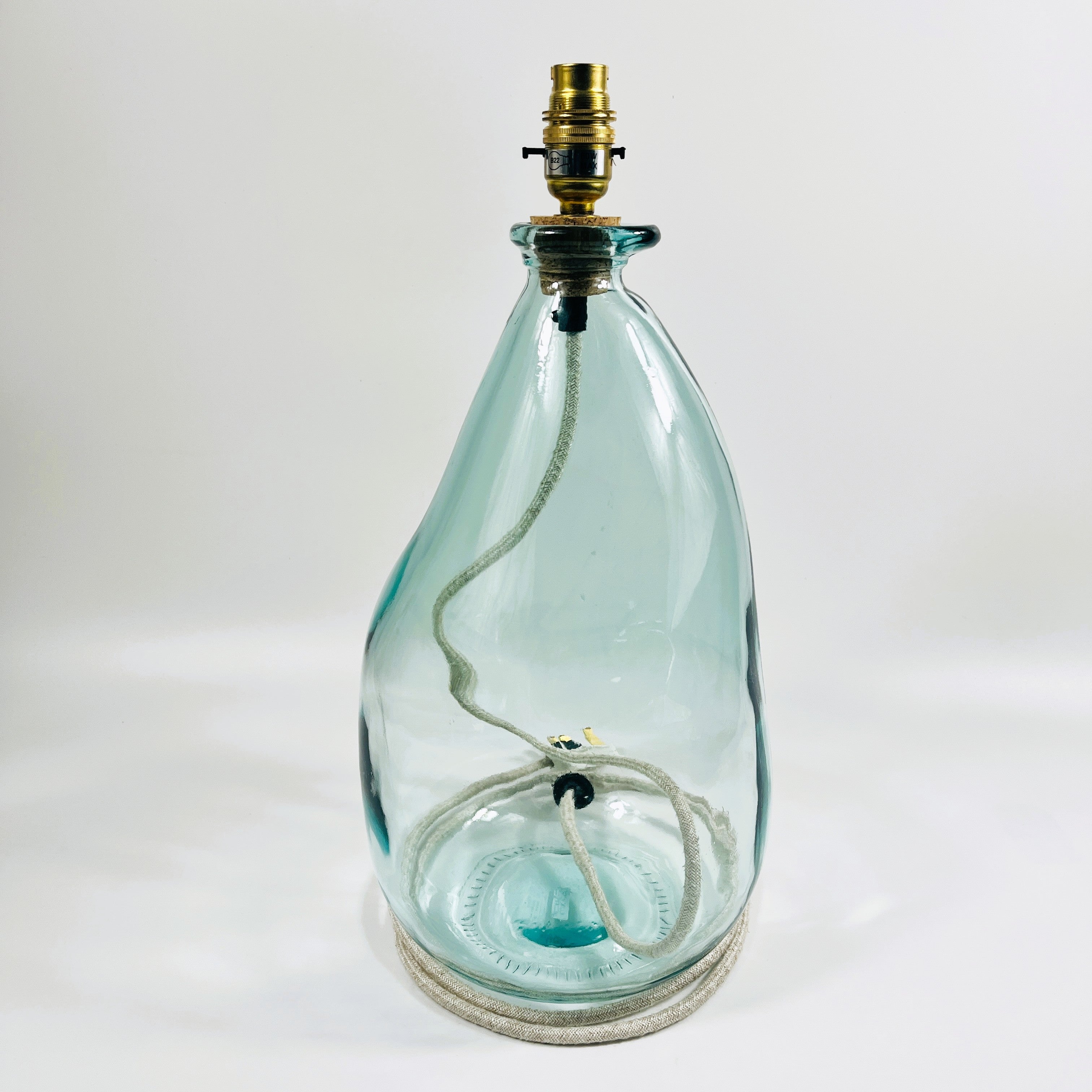 Simplicity Recycled Glass 42cm Lamp and Shade Set