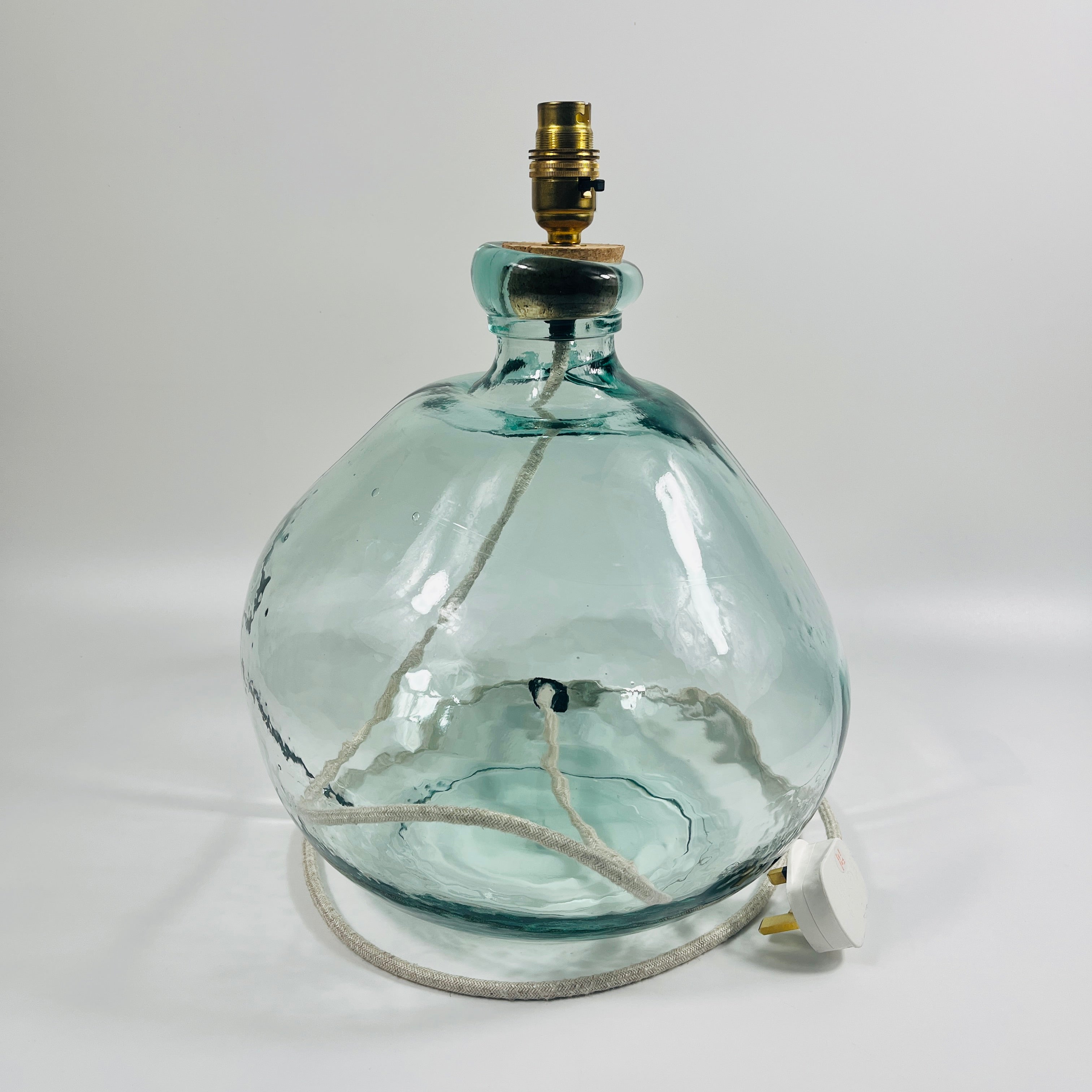 Simplicity Recycled Glass 39cm Lamp and Shade Set