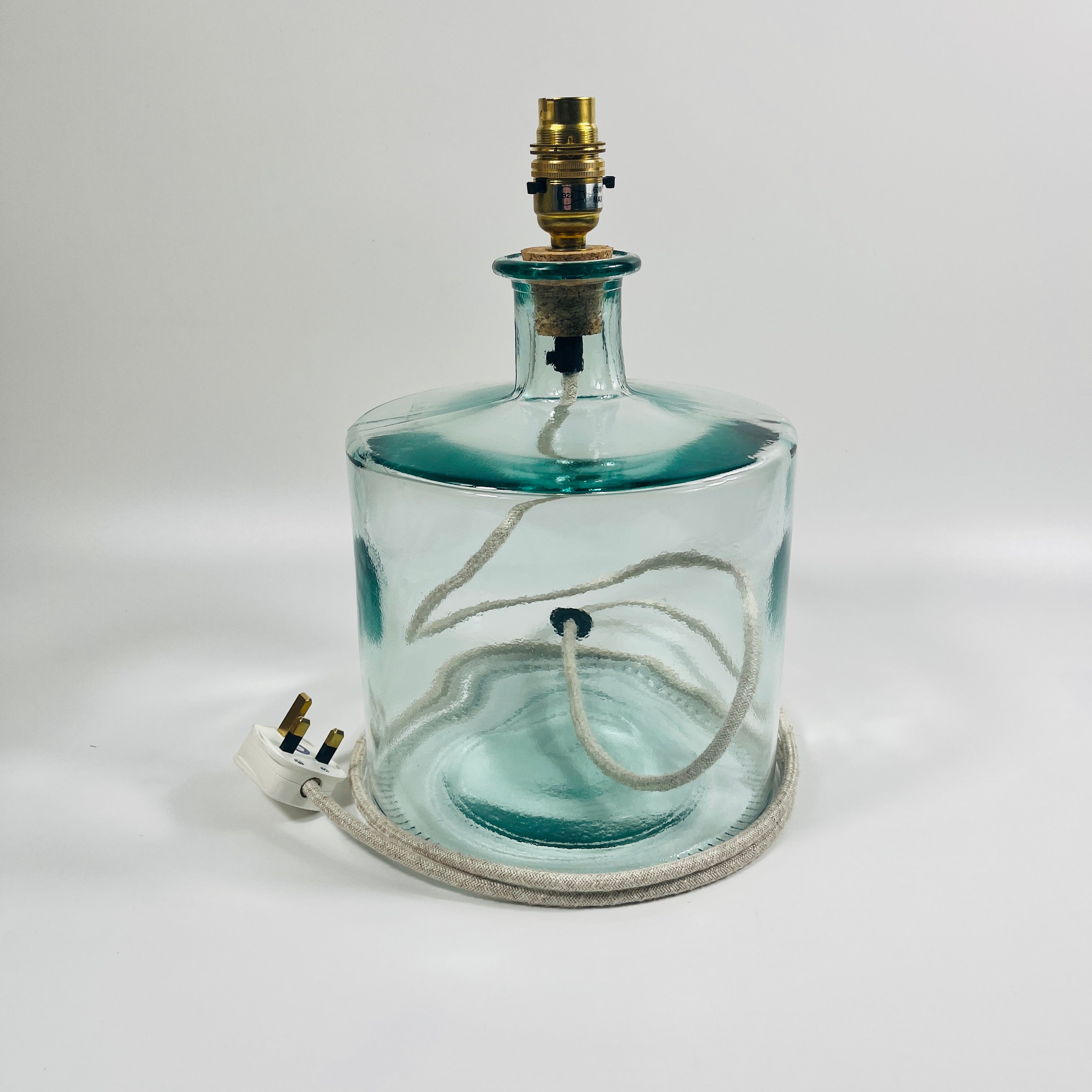 Frances Recycled Glass 32cm Lamp and Shade Set