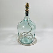 Demijohn Recycled Glass 36cm Lamp and Shade Set
