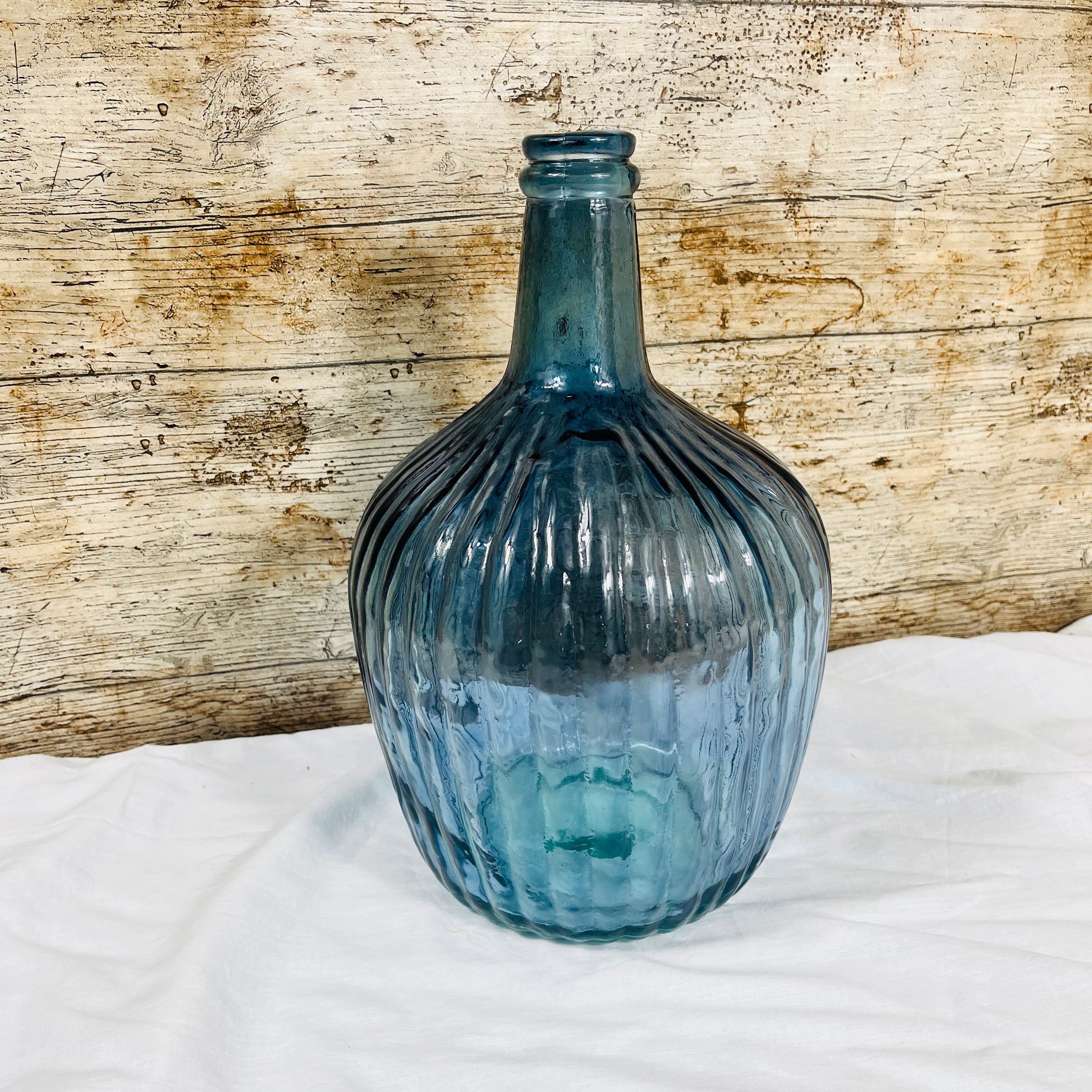 Recycled Glass Rustic Ripple Vase 30cm