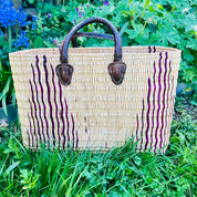 Moroccan Handmade Basket Plum Reed Tote