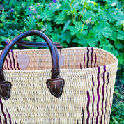 Moroccan Handmade Basket Plum Reed Tote