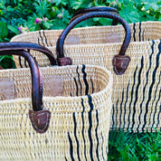 Moroccan Handmade Basket Plum Reed Tote