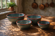 Denim Spanish Hand Painted Spiral Bowls Bundle