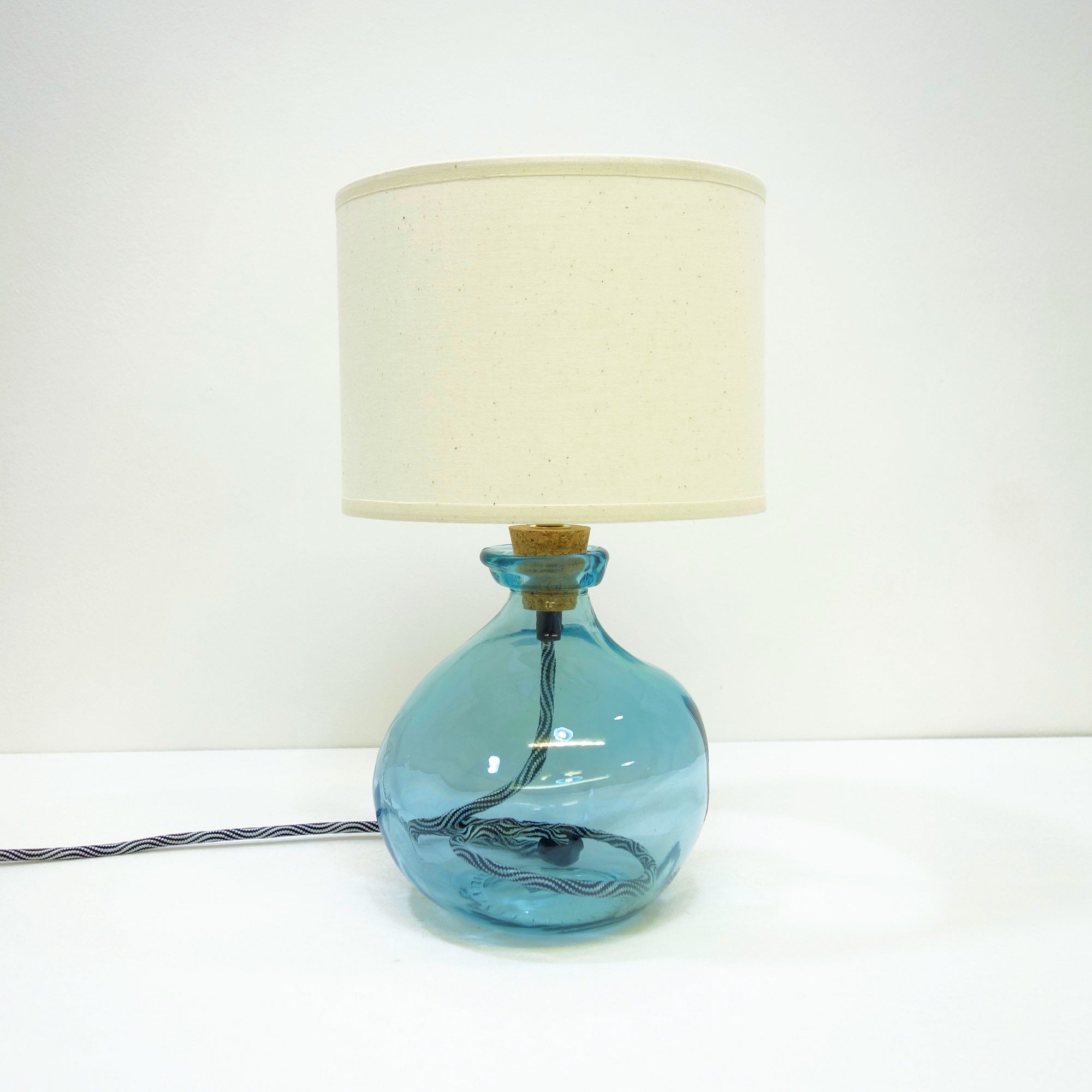 24cm Simplicity Recycled Glass Lamp (Cool Colours)