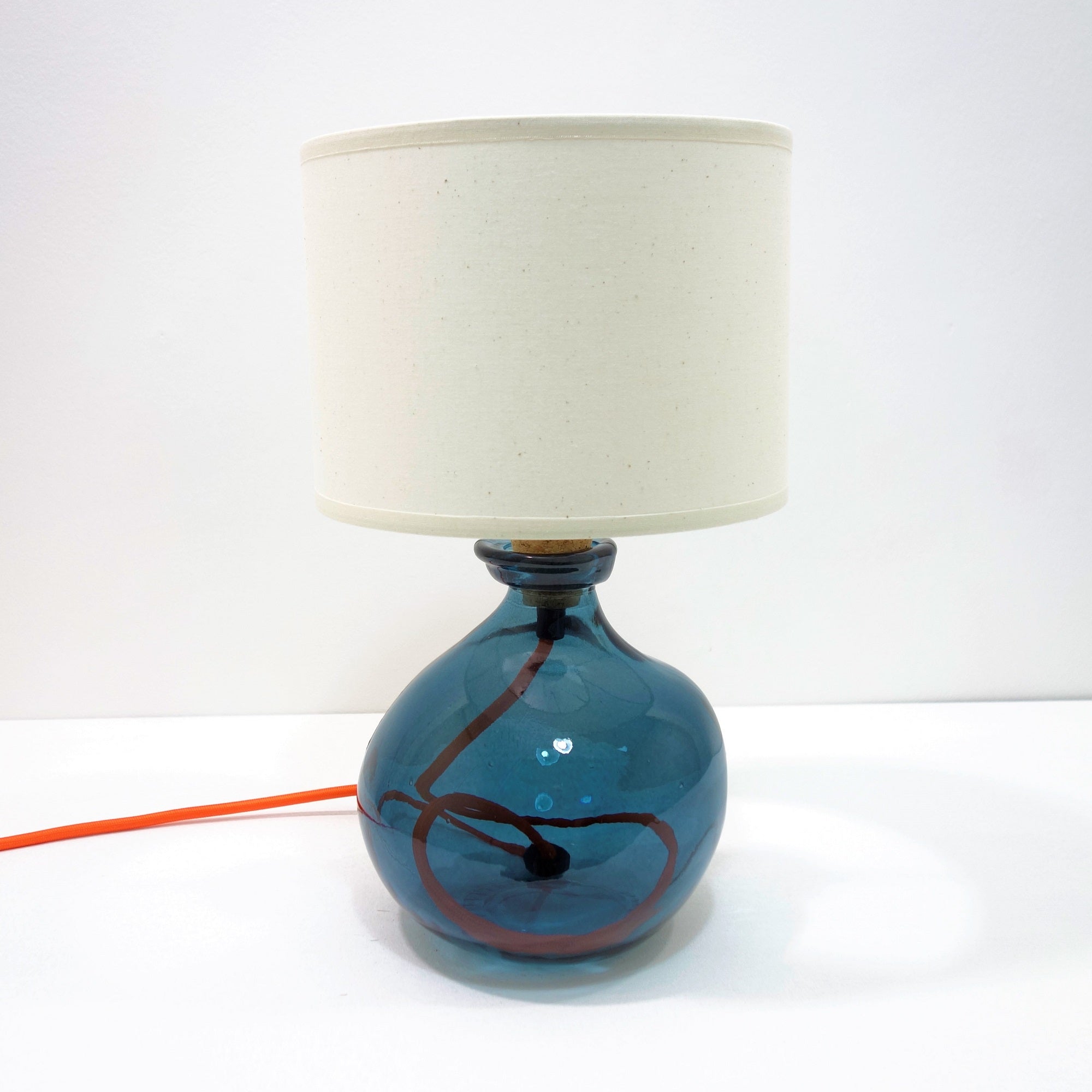 24cm Simplicity Recycled Glass Lamp (Cool Colours)