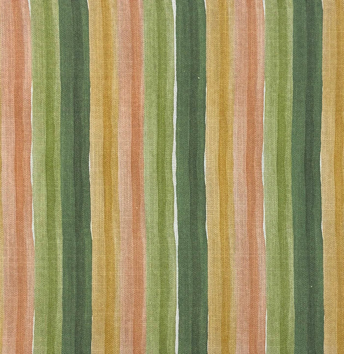 Green Stripe Linen Drum Shade