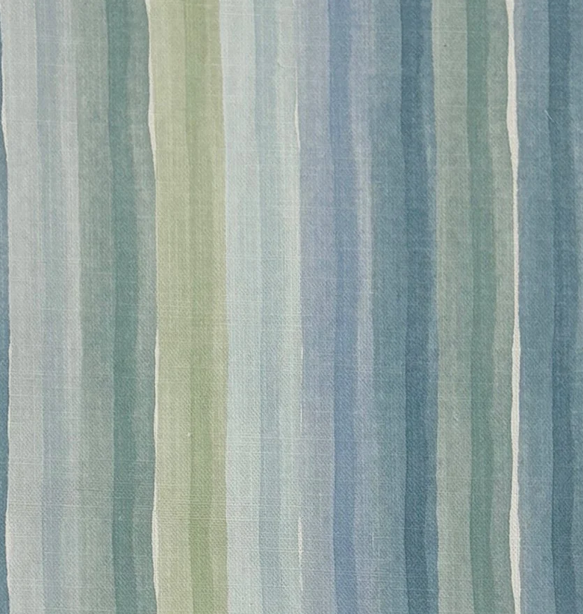 Blue Stripe Linen Drum Shade