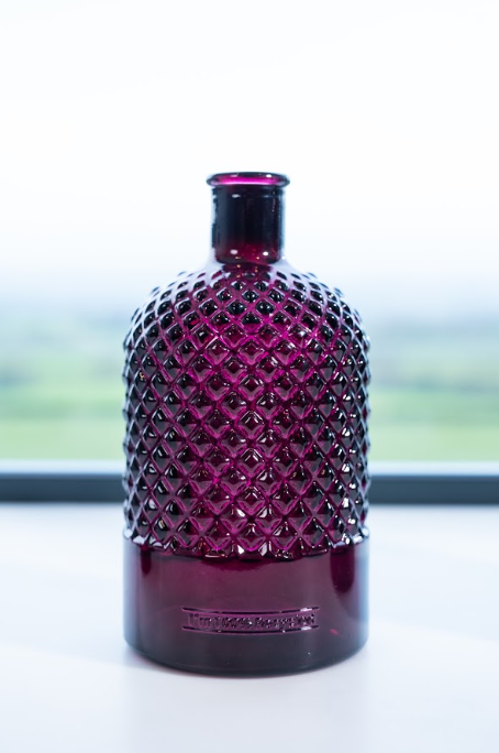 Diamond Pattern Recycled Glass Vase 28cm