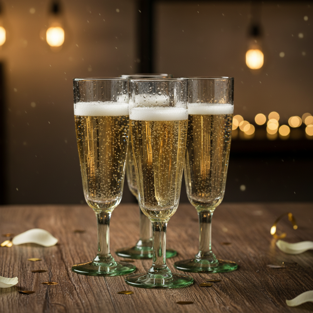 Recycled Glass Prosecco / Champagne Stemmed Glass 19cm