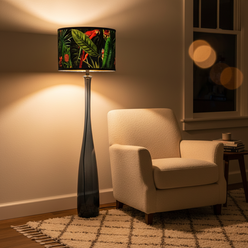 Recycled Glass Jarron Floor Lamp 126cm