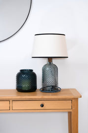 Recycled Glass Diamond Table Lamp 34cm