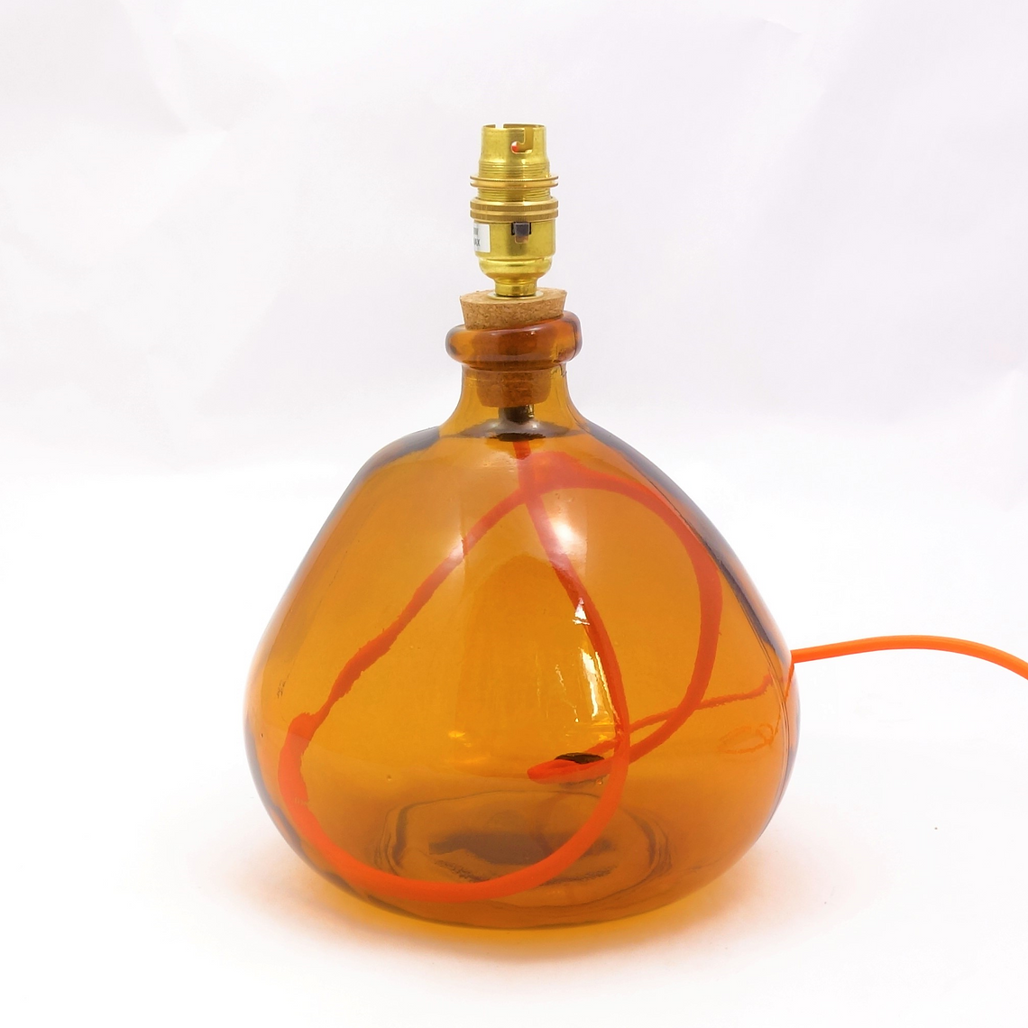 29cm Simplicity Recycled Glass Lamp (Warm Colours)